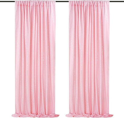 Pink Sequin Backdrop 2 Panels 2FTx8FT Birthday Party Backdrop Curtains | by QueenDream