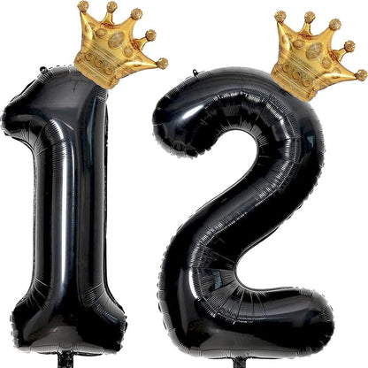 40 inch Large Black 12 Balloon Number by Unknown