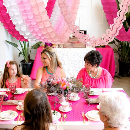 Rose-Red Pink-White Party-Decorations Streamers Garland - 157Ft Four-Leaf - Image 5