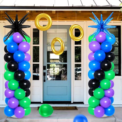 2 Set Blue Black Purple Toy Inspired Cartoon Balloon Column Stand Kit - Image 5