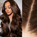 2X6 SKINLIKE HD Lace Closure Wigs Human Hair, Chocolate Brown Lace Front Wig, Body Wave Human Hair Wig Pre-Plucked Bleached Knots 250% Density HD Lace Closure Wigs 24 Inch