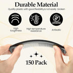 Mimorou 150 Pieces Hair Combs Bulk Black Plastic Pocket Hair Combs 5 Inch Fine and Wide Tooth for Women and Men, Hotel, Travel, Charity, Homeless, Nursing Home