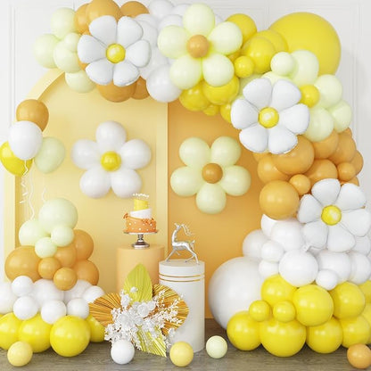 Yellow Balloon Arch Kit, Daisy Balloon Garland by BTZO