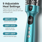 Farery Thermal Brush Extra Long Barrel with Cool Air, 1.5 Inch Heated Round Curling Brush for Big Bouncy Curls, Ceramic Curling Wand for Medium & Long Hair, 9 Adjustable Temps, Dual Voltage