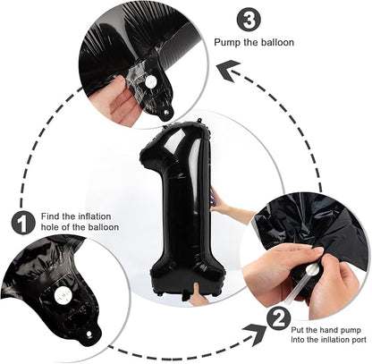 8 Balloon Numbers Party Decorations, 40In Black Balloons - Image 7