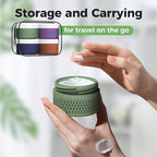 Travel Containers for Toiletries, Silicone Cream Jars BPA Free, TSA Approved 2oz Travel Size Containers, Leak-proof Travel Essentials with Lid for Cosmetic Face Hand Body Glitters