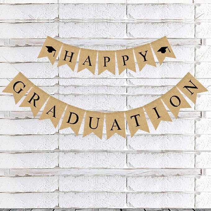 Happy Graduation Burlap Banner 2026 Graduation Party Decoration Banners | - Image 6