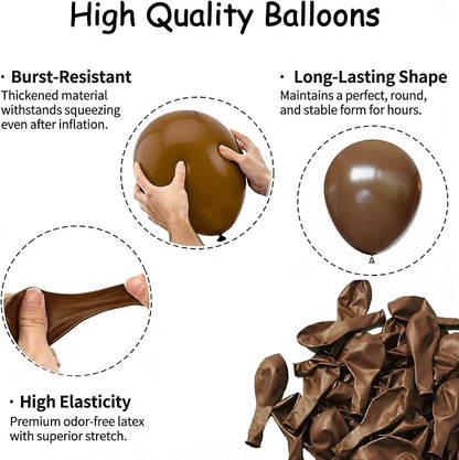 50pcs Matte Brown Balloons 12 Inch, Premium Dark Coffee Thick Latex Party - Image 4