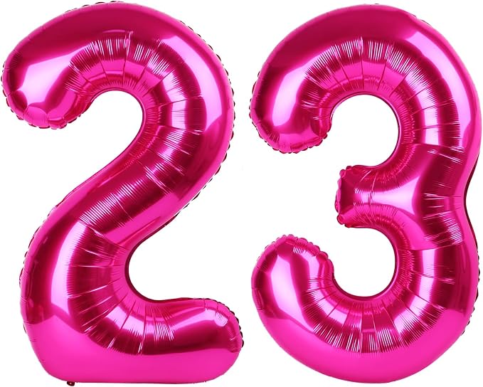 23 Balloon - Hot Pink Birthday Number Balloons, 40 Inch Party Decorations | Hot by ALPHADELTAPI