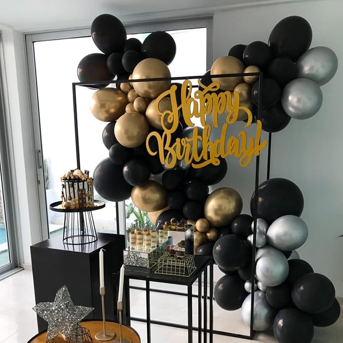 Voircoloria 130pcs Black Balloons Garland Arch Kit, 18 12 10 5 Inch | - Image 5