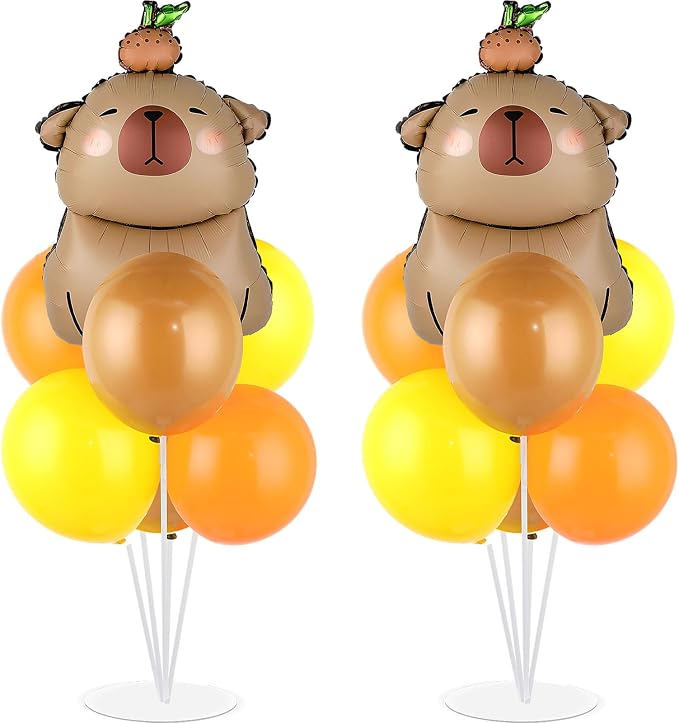 Capybara Party Balloons Stand Kit 2 Sets by Naozinebi