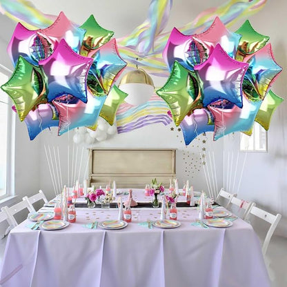 Gradient Color Star Foil Balloons, 18 Inch Rainbow Stars Shape Foil Helium - Image 5