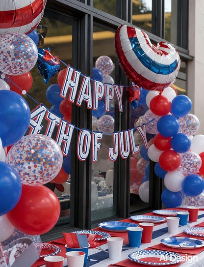 Red White Blue Balloons for 4th of July Decorations | 50 Pcs 12 Inch Red White - Image 6