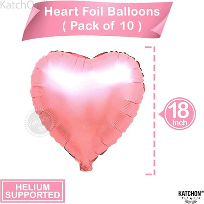 KatchOn Light Pink Heart Balloons Foil 18 Inch, Valentines Day Decorations - Image 4
