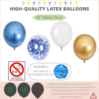 HIINS Metallic Blue Gold Balloon Column Kit Set of 2 - Image 3