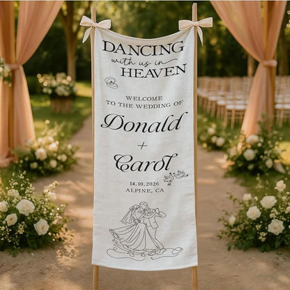 Mapileng Personalized Wedding Cotton Linen Wall Tapestry, Custom Couple Names & - Image 7