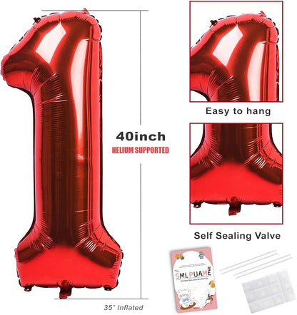 40 inch Number Balloon 0-9 Red Large Number 9 Balloons, Digital Balloons - Image 5