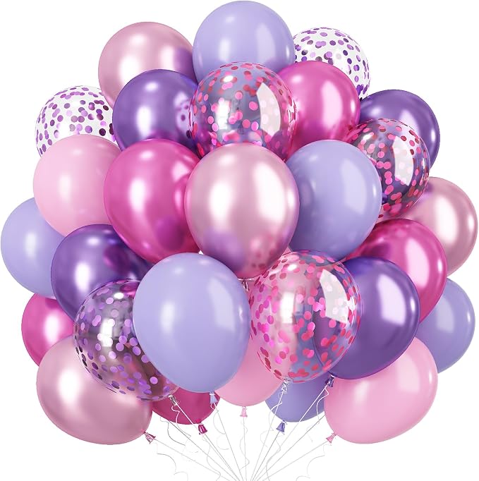 Pink and Purple Balloons by Paeyeq