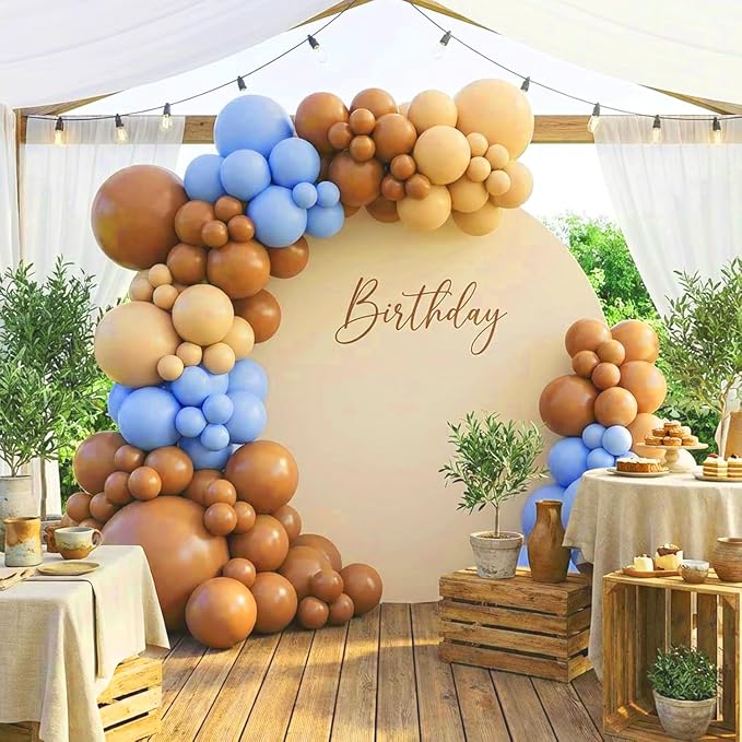 RUBFAC Tan Balloons 129pcs Different Sizes Pack of 18 12 10 5 Inch | Latex Boho - Image 6