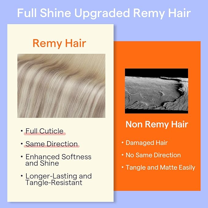 Full Shine Blonde Clip in Extensions Real Human Hair Remy Clip in Hair Extensions Human Hair Nordic Ash Blonde to Platinum Human Hair Extensions 7 Pcs 14 Inch 120 G