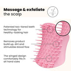 Tangle Teezer Scalp & Shampoo Hairbrush, to Exfoliate, Massage, and Cleanse, for All Hair Types, Pretty Pink