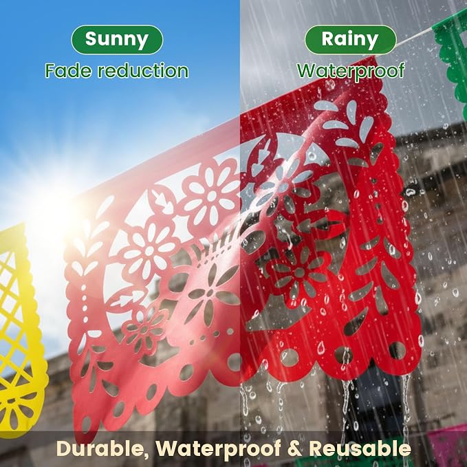DOMESTAR 2 Packs 36 FT Mexican Party Banner, Fiesta Party Decoration | Papel - Image 4