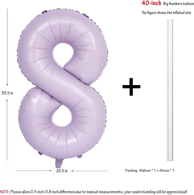 40 In Matte Purple Number Balloons Helium Foil Mylar Balloon Digital 70 | - Image 2