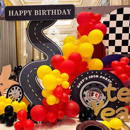 MEBAY Red Black Yellow Balloon Garland Arch Kit - Image 4