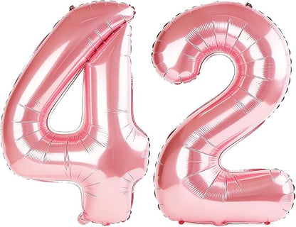 40 Inch Number 42 Balloons for 42nd Birthday Party Decorations, 0-100 Jewelry by FOBELEC