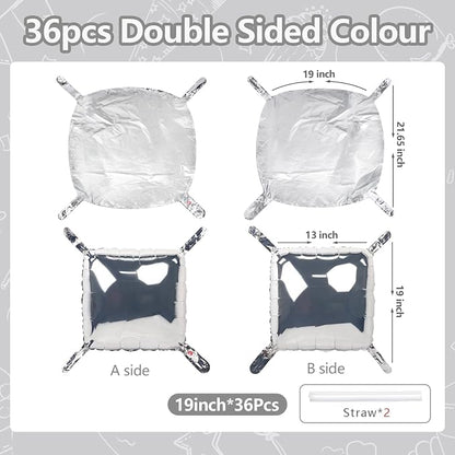 NISOCY 36PCS Metallic Silver Square Foil Balloons Wall Backdrop | Double Sided - Image 2