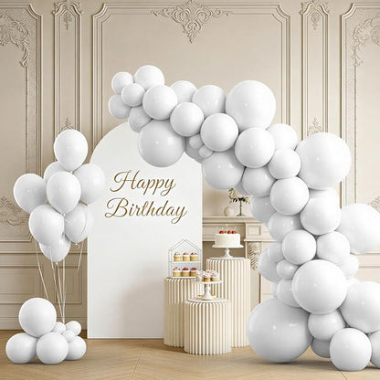 154 PCS of White Balloons in Different Sizes by Unknown
