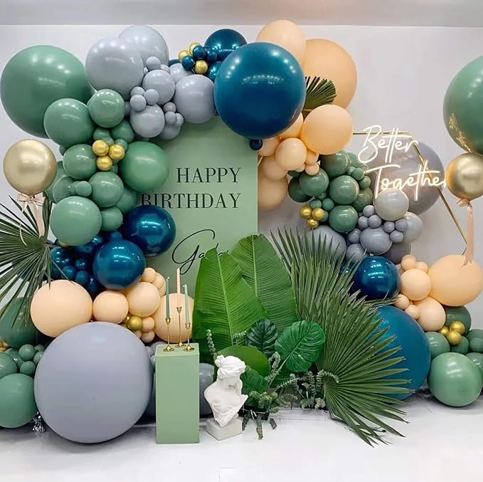 12 Inch Retro Bean Green Balloons, Baby Shower, Graduate Party Decorations - Image 4