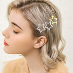 Star Hair Clips 2000s Y2K Snap Hair Barrettes Non Slip Star Hair Accessories Gold Silver Metal Hair Clips for Girls Women -30 PCS 1.18"
