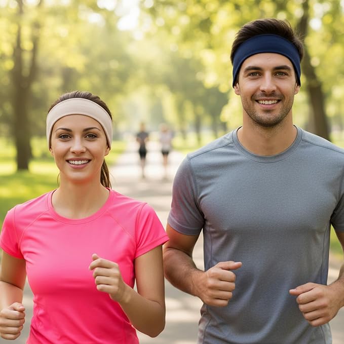 6 Pcs Non-Slip Headbands for Women, Stretchy Sweat Wide Headband Soft Elastic Sports Headbands for Yoga, Running, Workout, Hair Bands Accessories