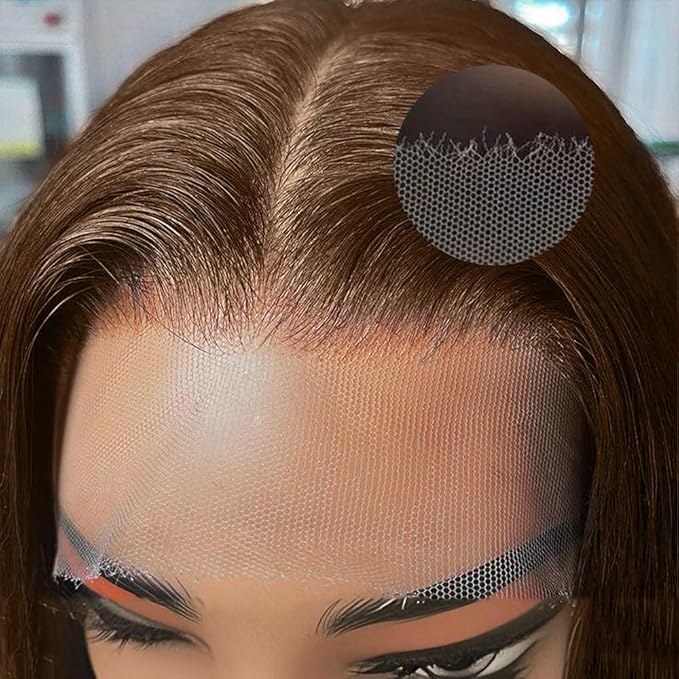 250 Density 13x6 SKINLIKE Real HD Lace Wigs 15A Chocolate Brown Lace Frontal wigs Human Hair Invisible 0.1mm Ultra-thin Frayed Ends Full Cuticle Aligned Virgin Hair Tiny Knots(30 Inch,Chocolate Wig)