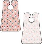 Beard Bib Apron for Men Shaving, Waterproof Non-Stick Hair Catcher with Suction Cups, Grooming Essential for Dad Husband, Japanese Cute Lucky Cat Pink Shave Bib