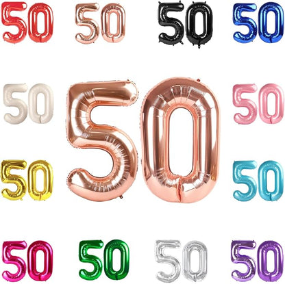 Rose Gold Number 50 Balloon 40 Inch by IWERP