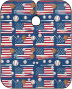 Hair Dressing Gown Cape Baseball Sport American Flag Hair Cutting Cloak, Adjustable Salon Cape Apron for Barbers, Easy Clean