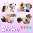 Mini Hair Bursh for Women and Girls, Protable Travel Size Hair Brush for Pockets Purses, Mini Detangler Brush for All Hair Types, Small Paddle Brush for Detangling(Purple)