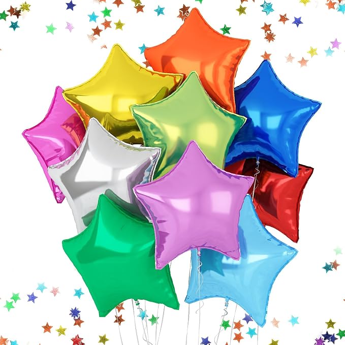 FEYG Star Foil Balloons, 18 Inches, by FEYG