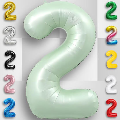 Green Number Balloon 2 Mylar Foil Balloons 32 inch - Image 5