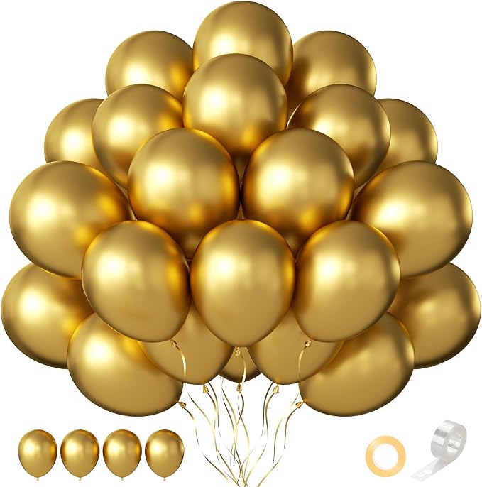 Gold Balloons 60 PCS Metallic Gold Balloons 12 Inch Gold Metallic Balloons by Searchbyoccasioncolorsize