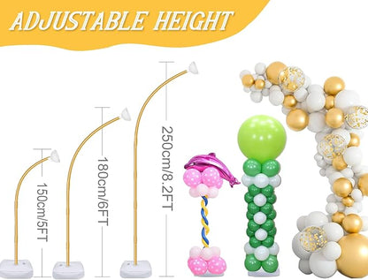 AerWo Balloon Arch Kit 8.2ft+6ft, Free Bending Top Curve Balloon Frame Stand - Image 3