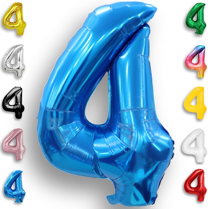 Blue Number Balloon 4 Mylar Foil Balloons 16 inch by Unknown