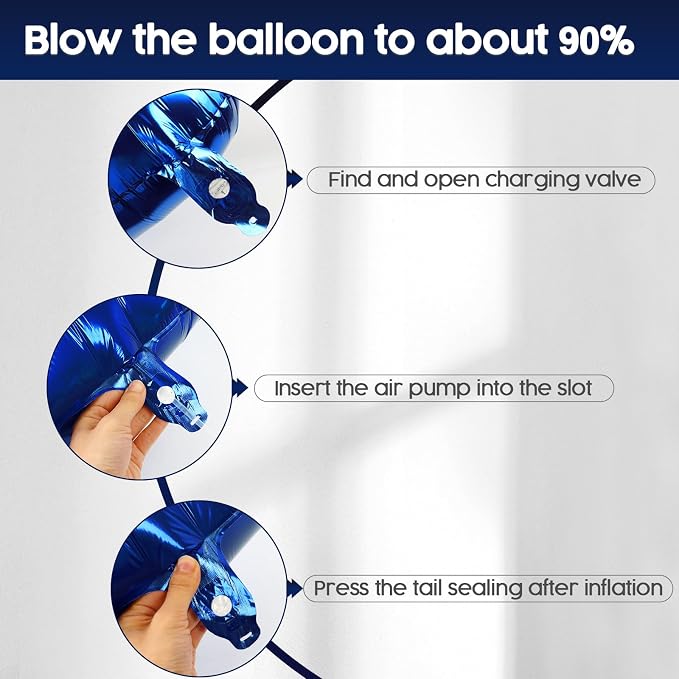 13 Balloon - Metallic Blue Birthday Number Balloons, 40 Inch Decorations | - Image 6