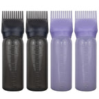 4 Pack Root Comb Applicator Bottle, Hair Oil Applicator, Oil Comb Applicator Bottle for Hair Dye Shampoos Hair Salons (Black+Purple)