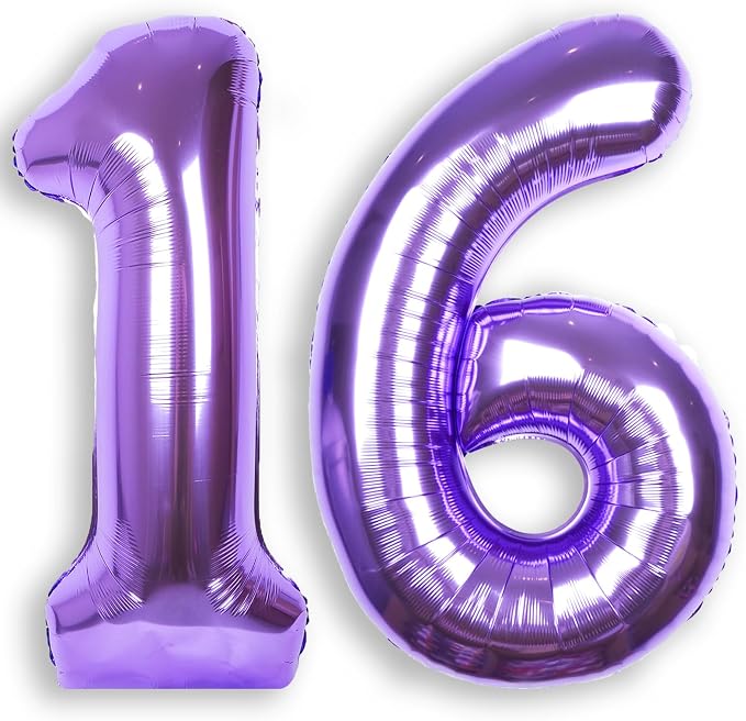 RainbowQ Purple 16 Balloon Number 40 Inch 0-40 Foil Large Balloons | Big Mylar by RainbowQParty