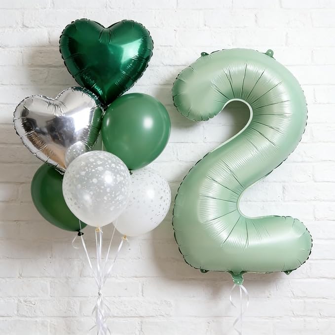 40" Olive green Number Balloon Helium Foil Mylar Balloon Birthday Digital 2 | - Image 5