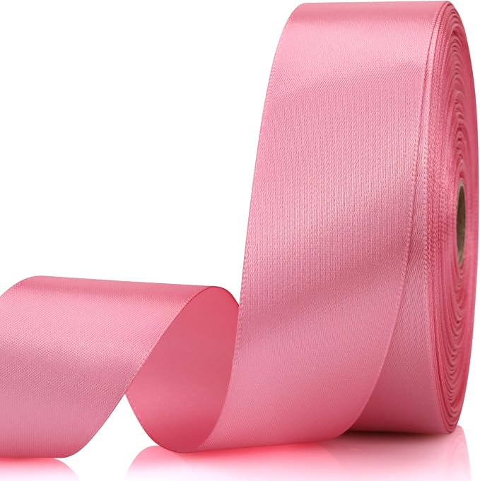 1-1/2 Inch 60 Yards Rose Gold Solid Satin Ribbon by Unknown
