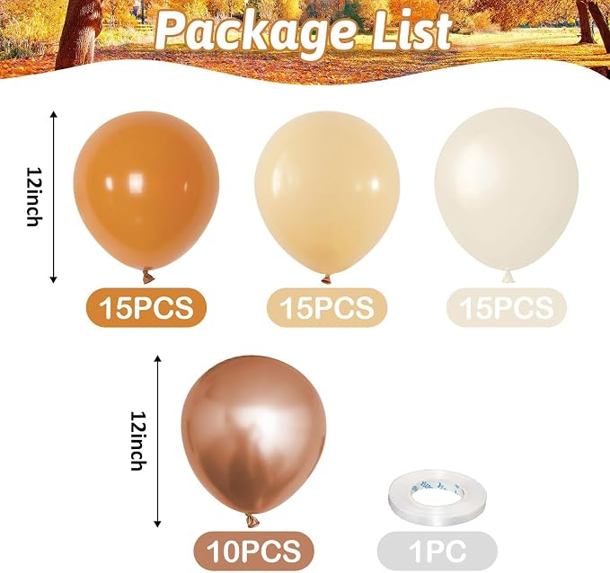 Burnt Orange Gold Balloons 55pcs, 12 Inch Terracotta Burnt Dark Orange Metallic - Image 5